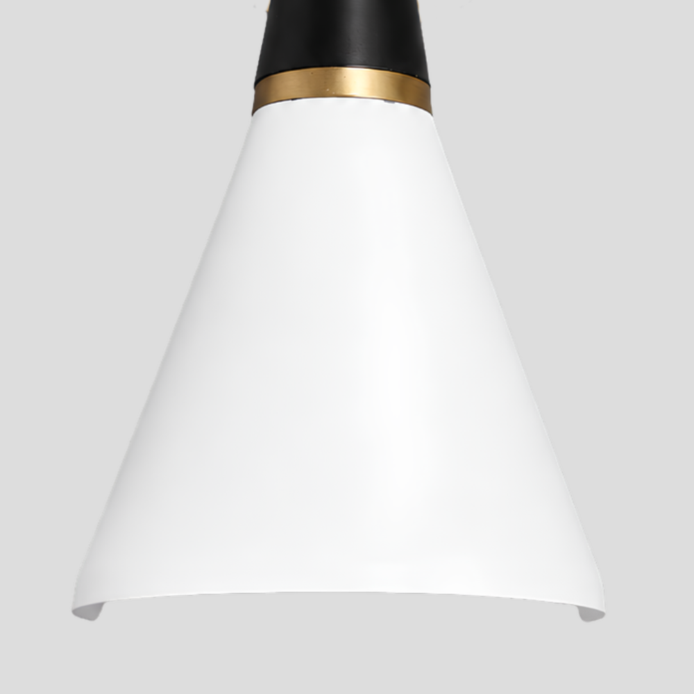 White & Matt Black Adjustable Cone Wall Lamp - Modern Short Brass Spot Sconce
