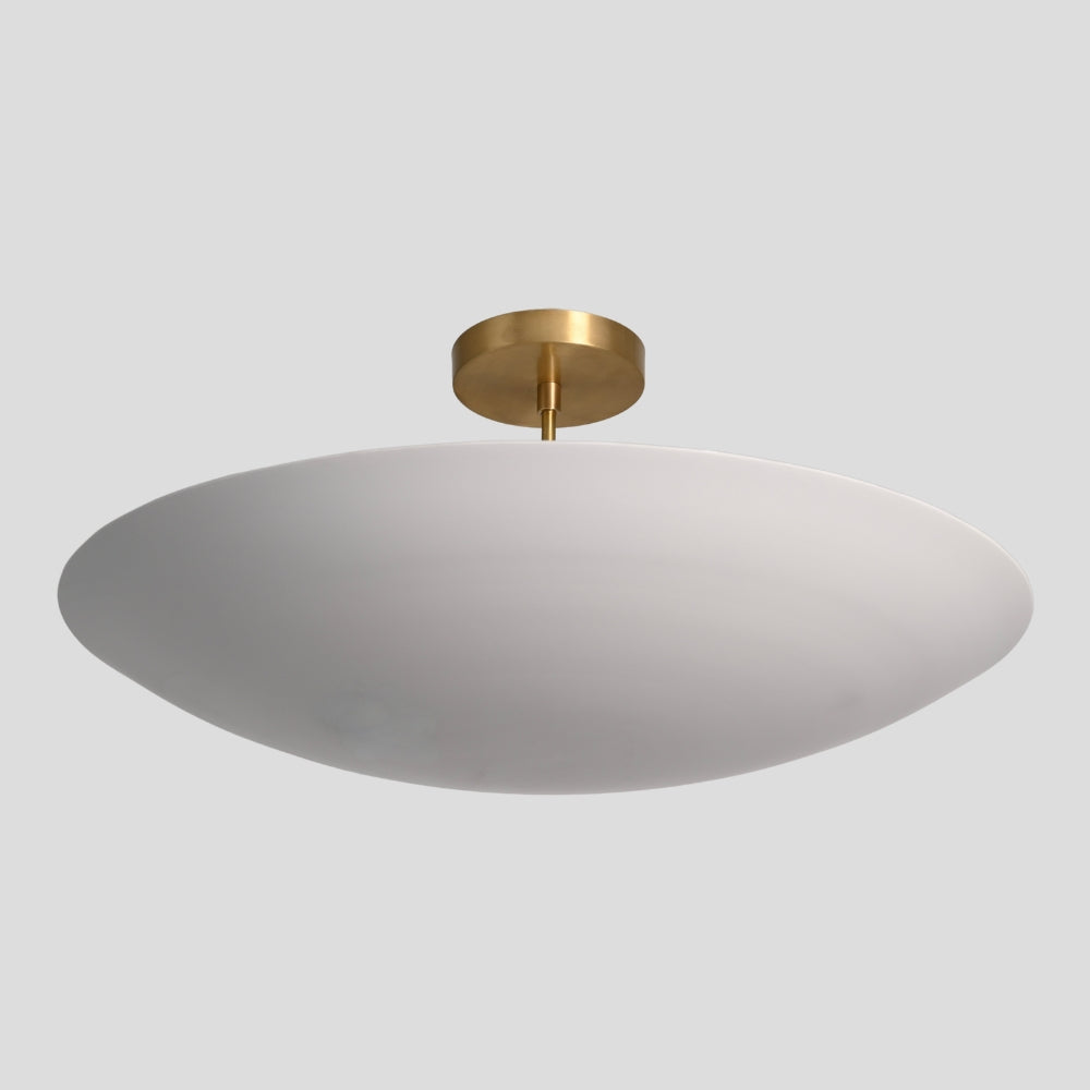 6 Light Ceiling Modern Brass Dome Chandelier - White Shade