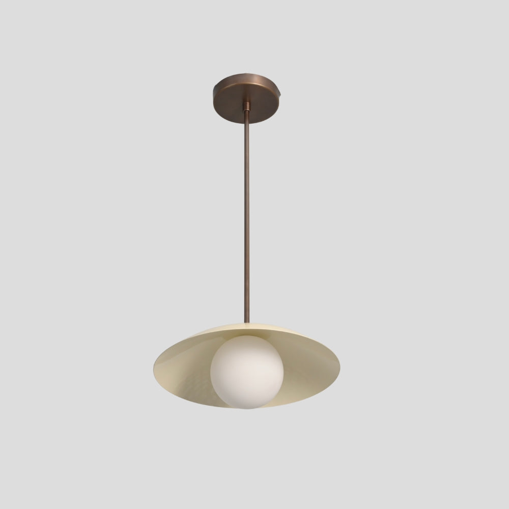 Dome Pendant Light Glass Globe - Cream Shade