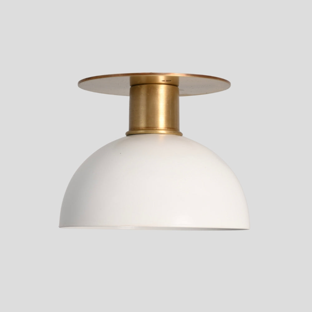 White Dome Shade - Semi Flush Mount Ceiling Light