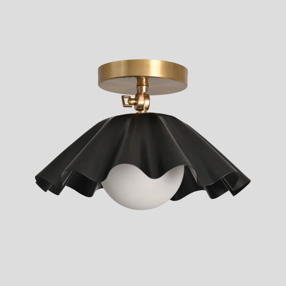 Adjustable Black Flush Mount Ceiling Light Glass Globe
