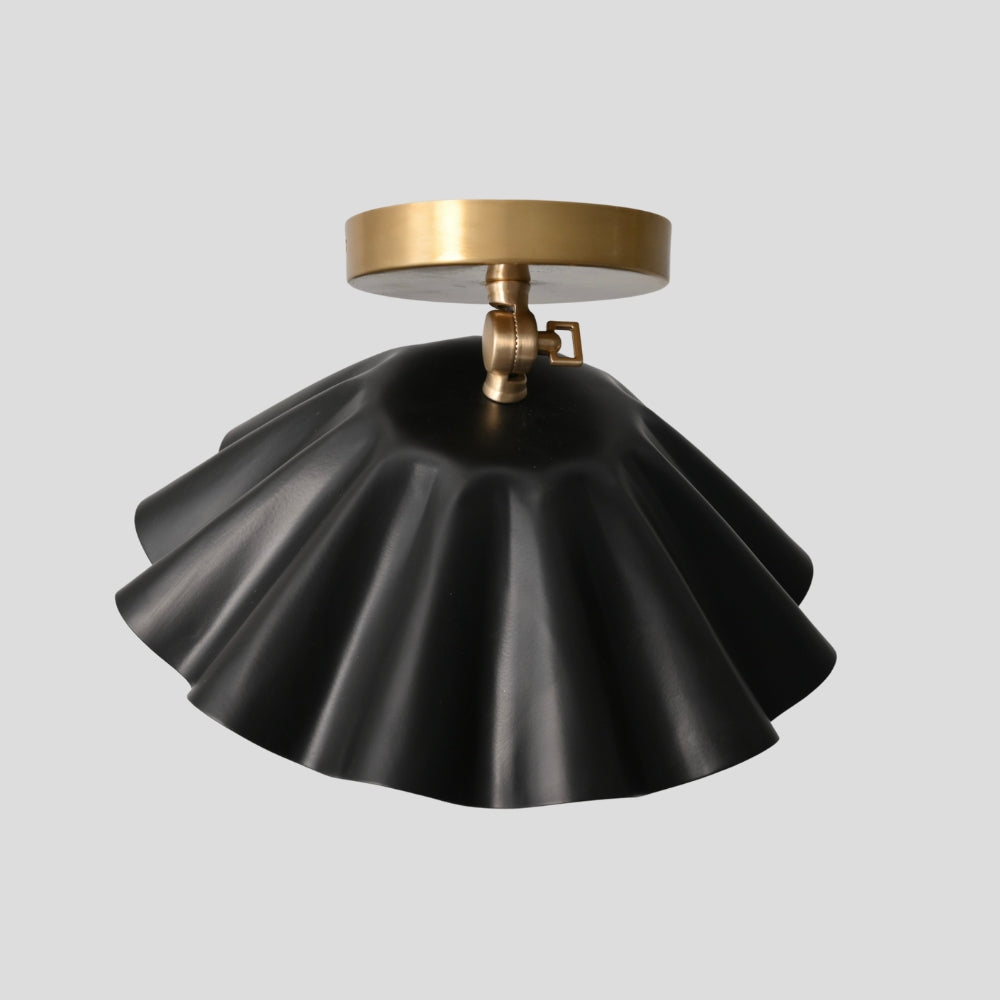 Adjustable Black Flush Mount Ceiling Light Glass Globe