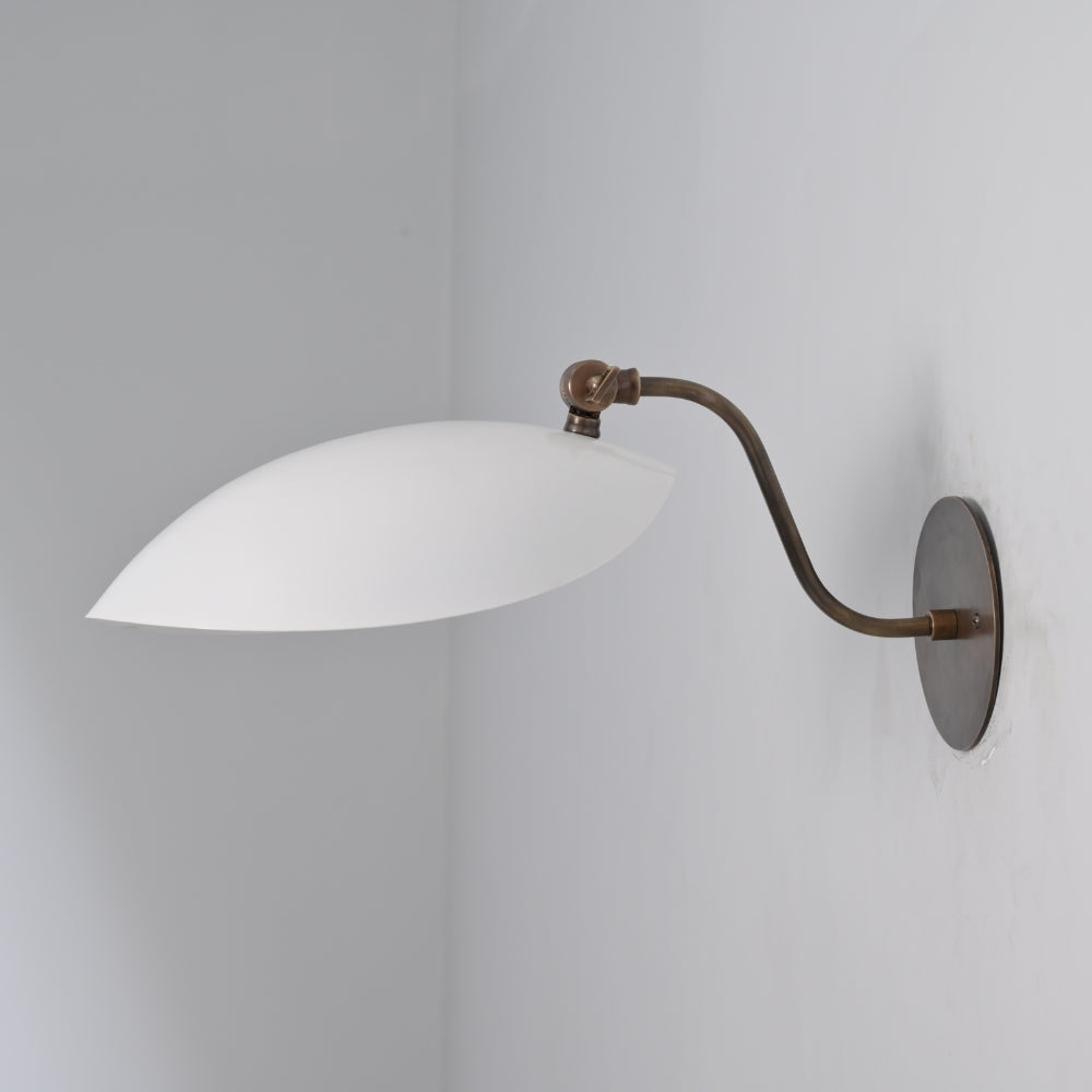 Downward Curved Wall Lamp - Matt White Shade