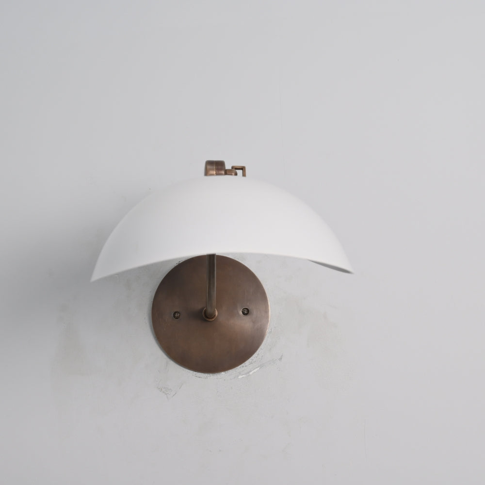 Downward Curved Wall Lamp - Matt White Shade