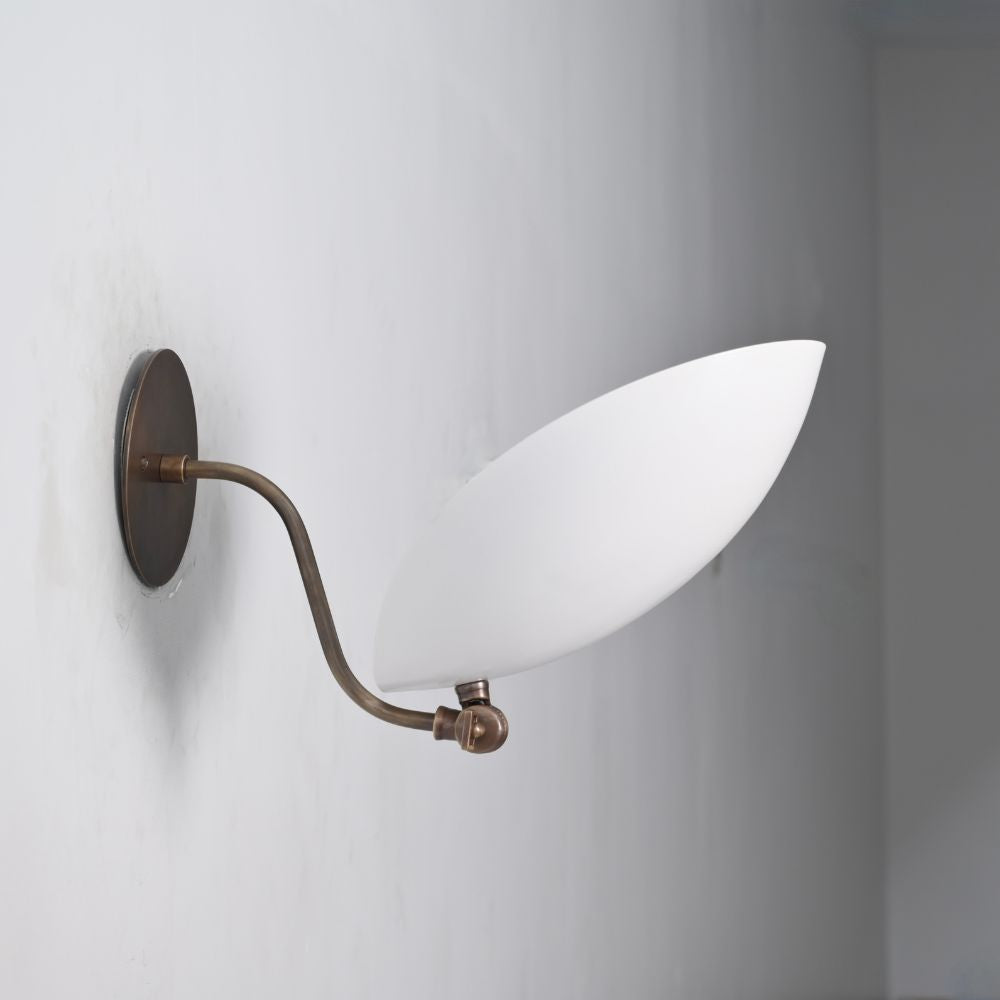 Upward Curved Wall Lamp - Matt White Shade