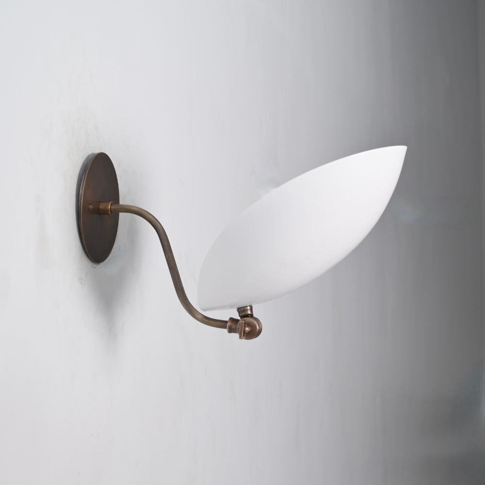 Upward Curved Wall Lamp - Matt White Shade