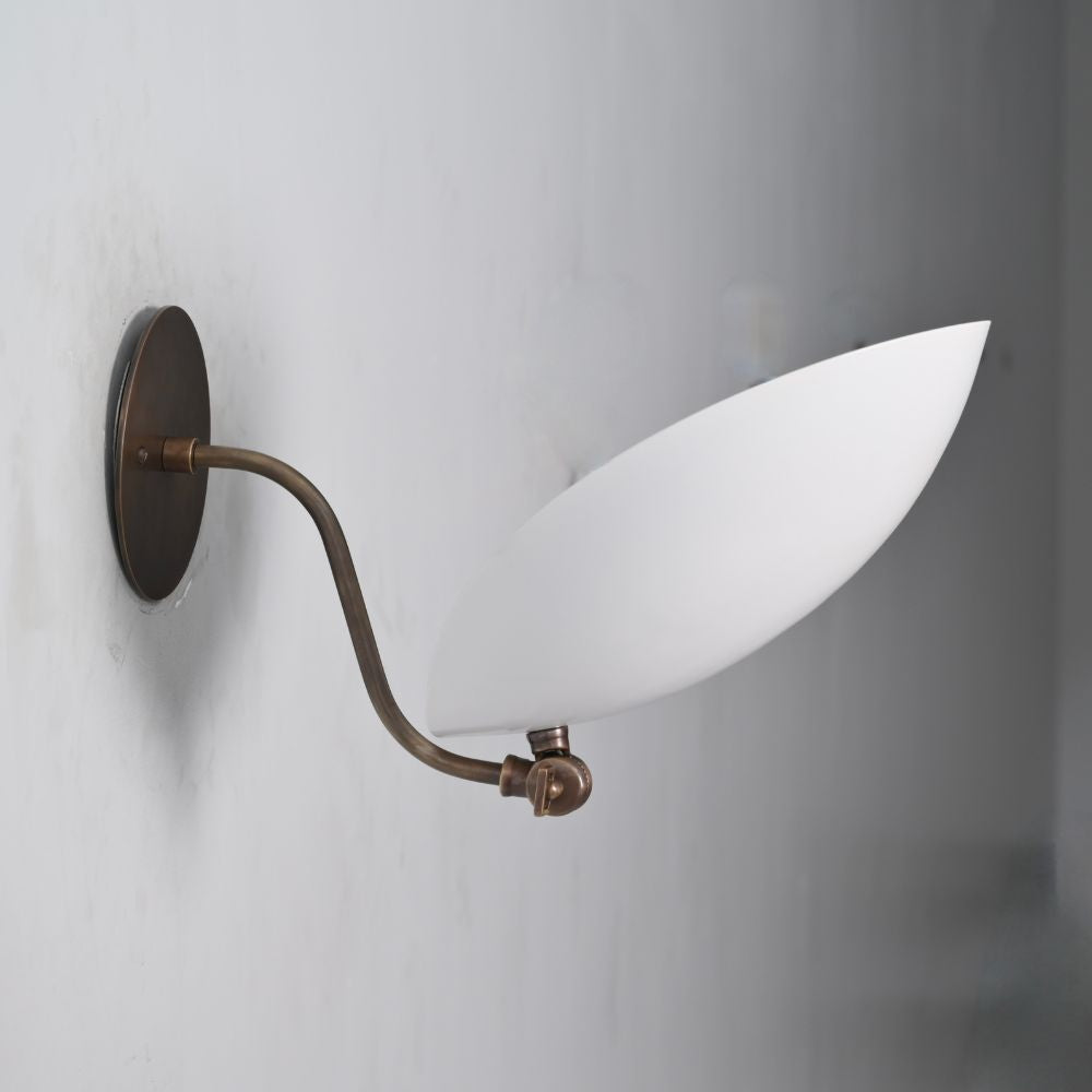 Upward Curved Wall Lamp - Matt White Shade