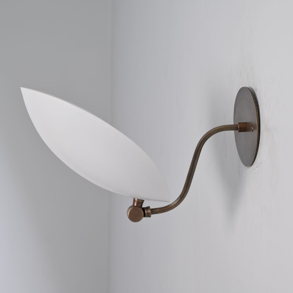Upward Curved Wall Lamp - Matt White Shade