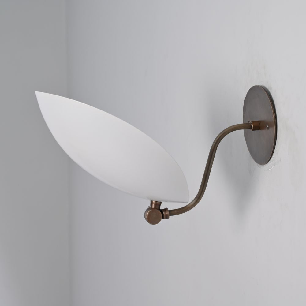 Upward Curved Wall Lamp - Matt White Shade