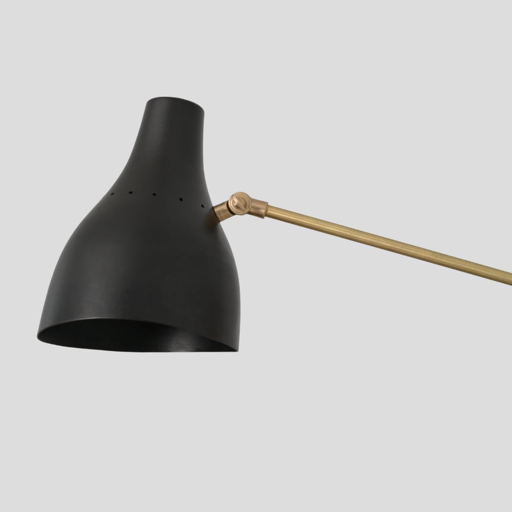 Flared Cone Wall Lamp - Long Arm Brass Sconce