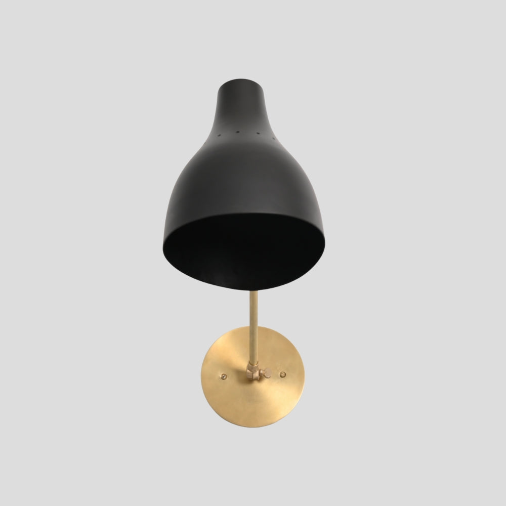 Flared Cone Wall Lamp - Long Arm Brass Sconce