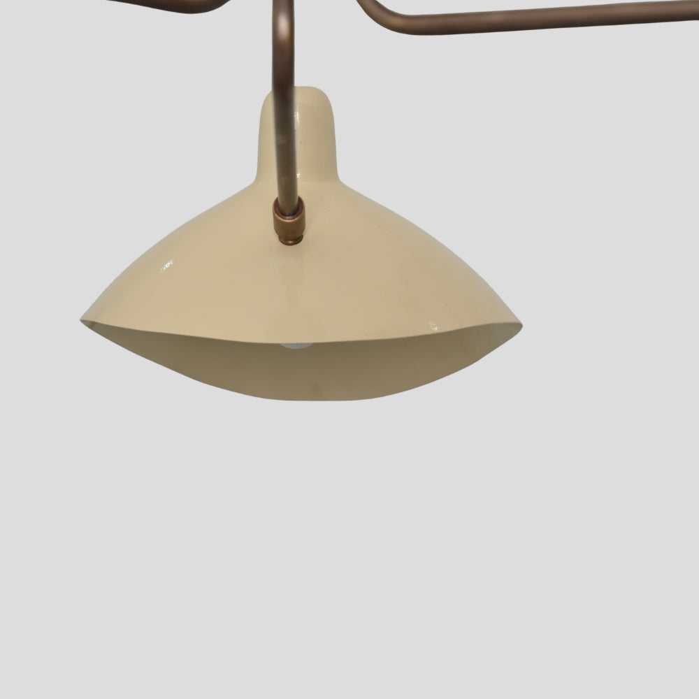 Flush Mount Ceiling Light - Three Arm Curved Cream Shade