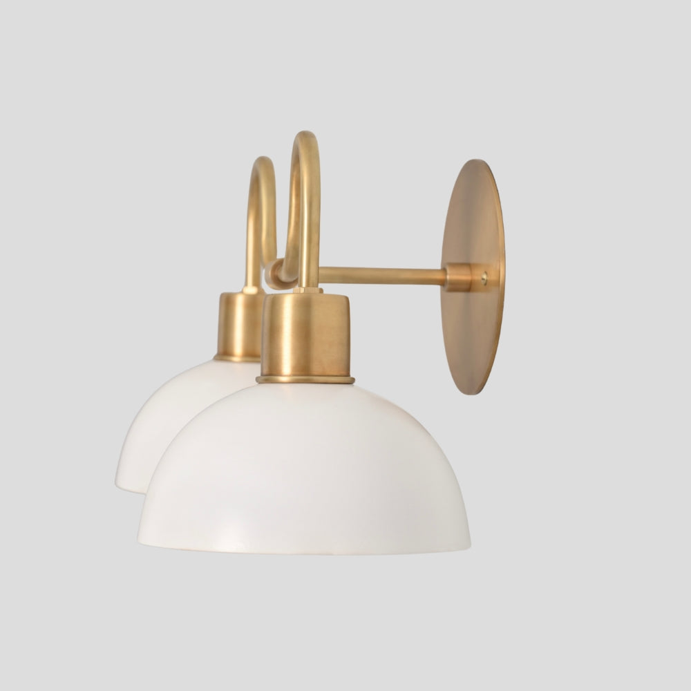 Vanity Light - White Round Dome