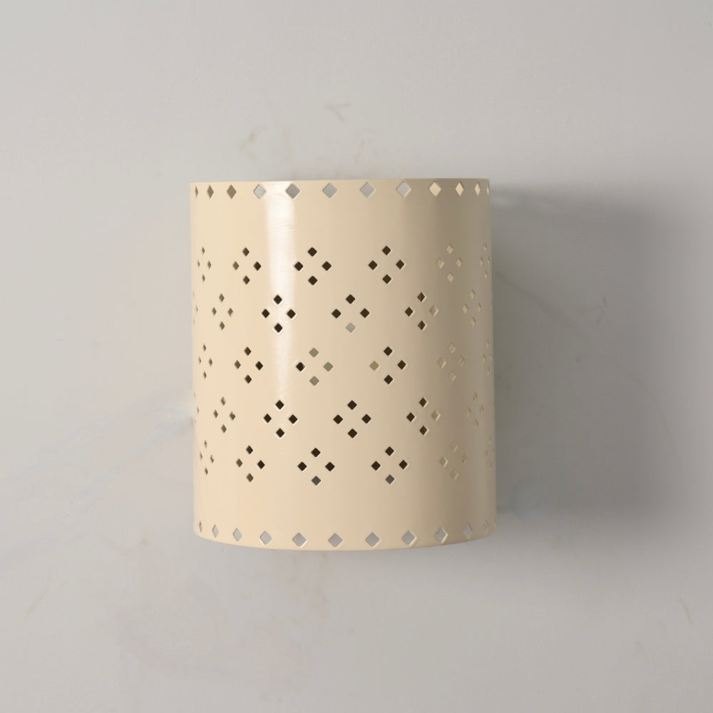 Perforated Wall Lamp - Cream Cylinder Sconce