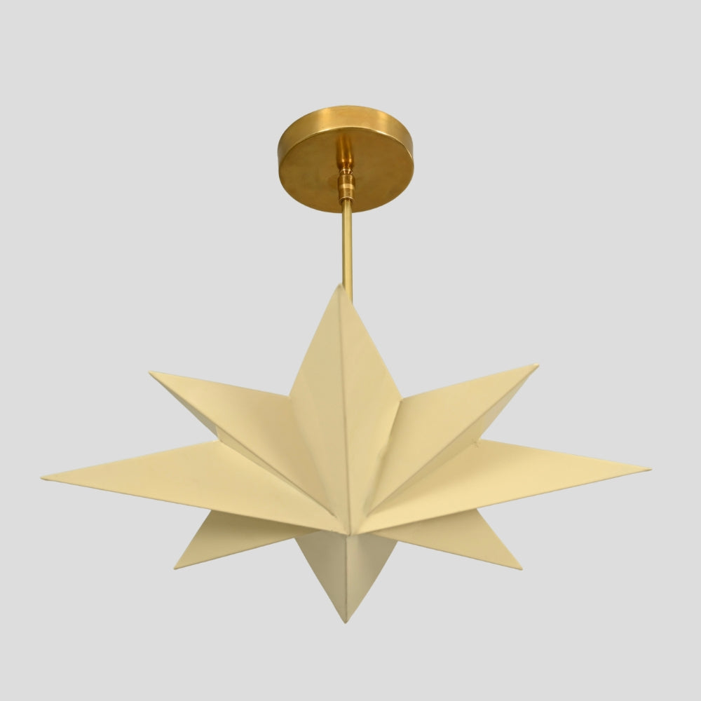 Cream Star Shade - Pendant Light Brass Chandelier