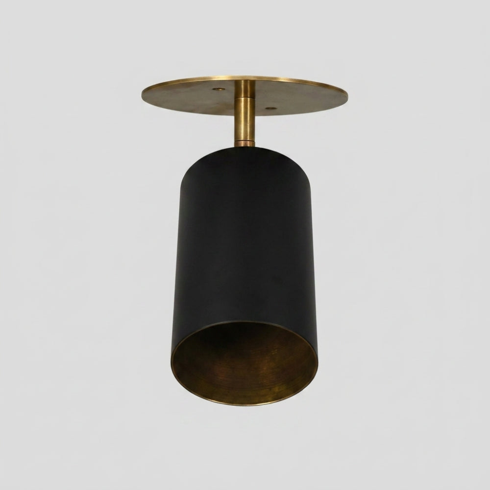 Black Cylinder Semi Flush Mount - Articulated Ceiling Spot Light