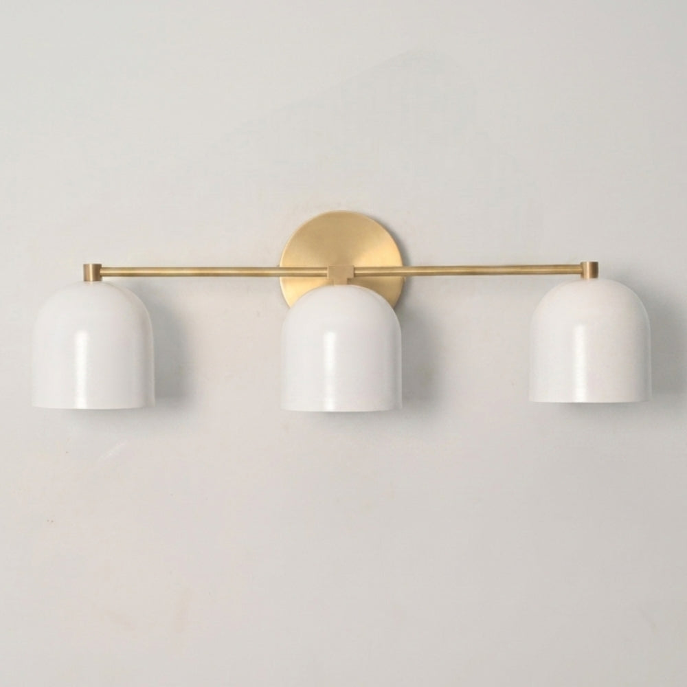 Triple Dome Wall Sconce - Brass Vanity Light
