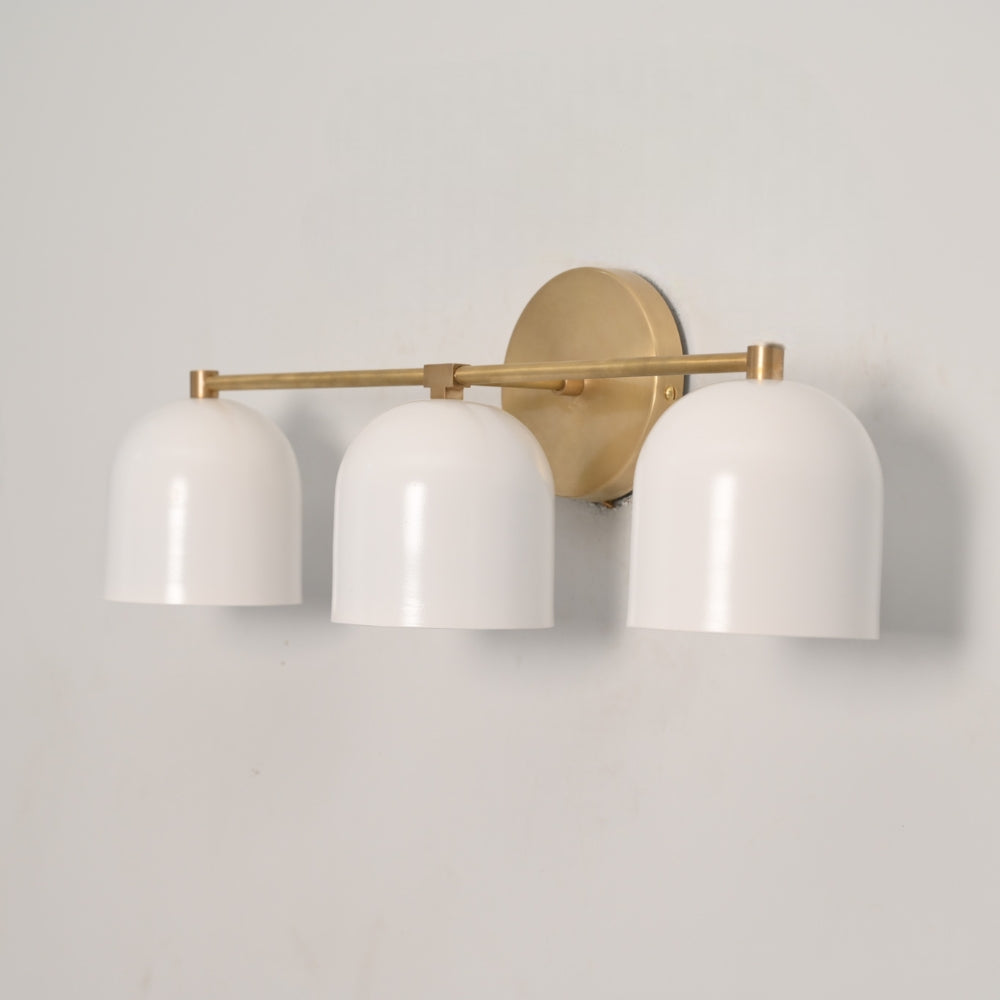 Triple Dome Wall Sconce - Brass Vanity Light
