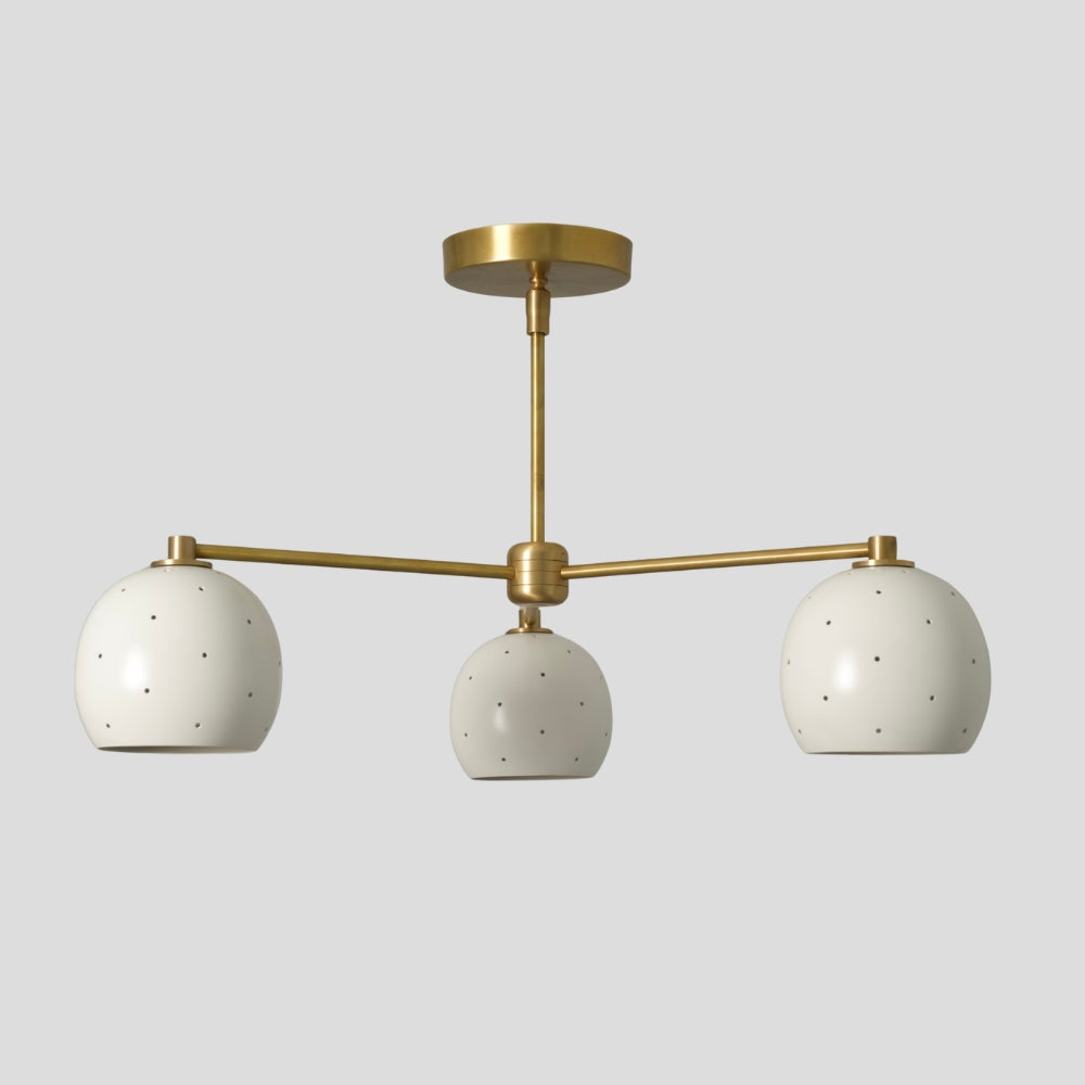 Semi Flush Mount 3 Light - Down White Ball Shade