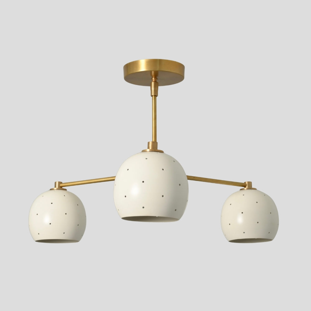Semi Flush Mount 3 Light - Down White Ball Shade