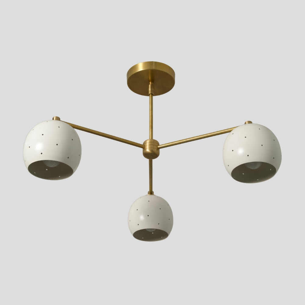 Semi Flush Mount 3 Light - Down White Ball Shade