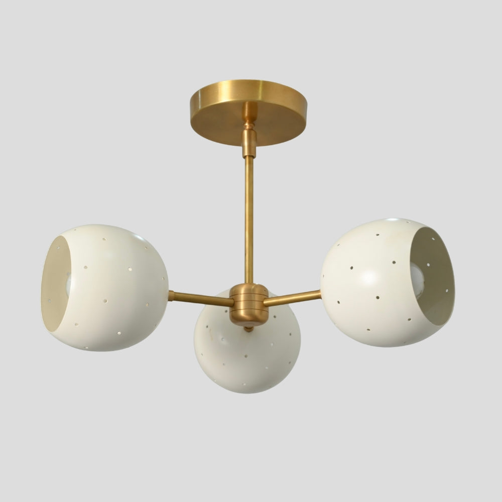 Semi Flush Mount 3 Light - White Ball Shade