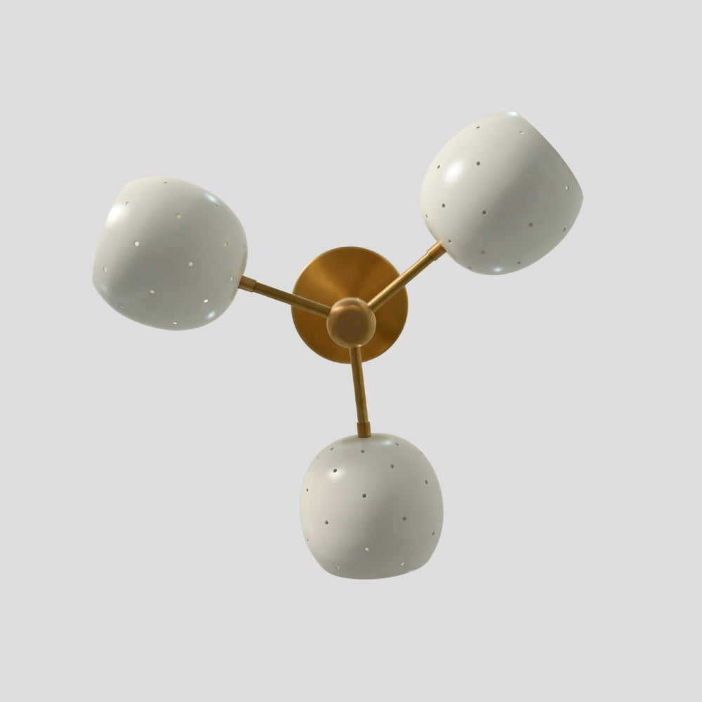 Semi Flush Mount 3 Light - White Ball Shade