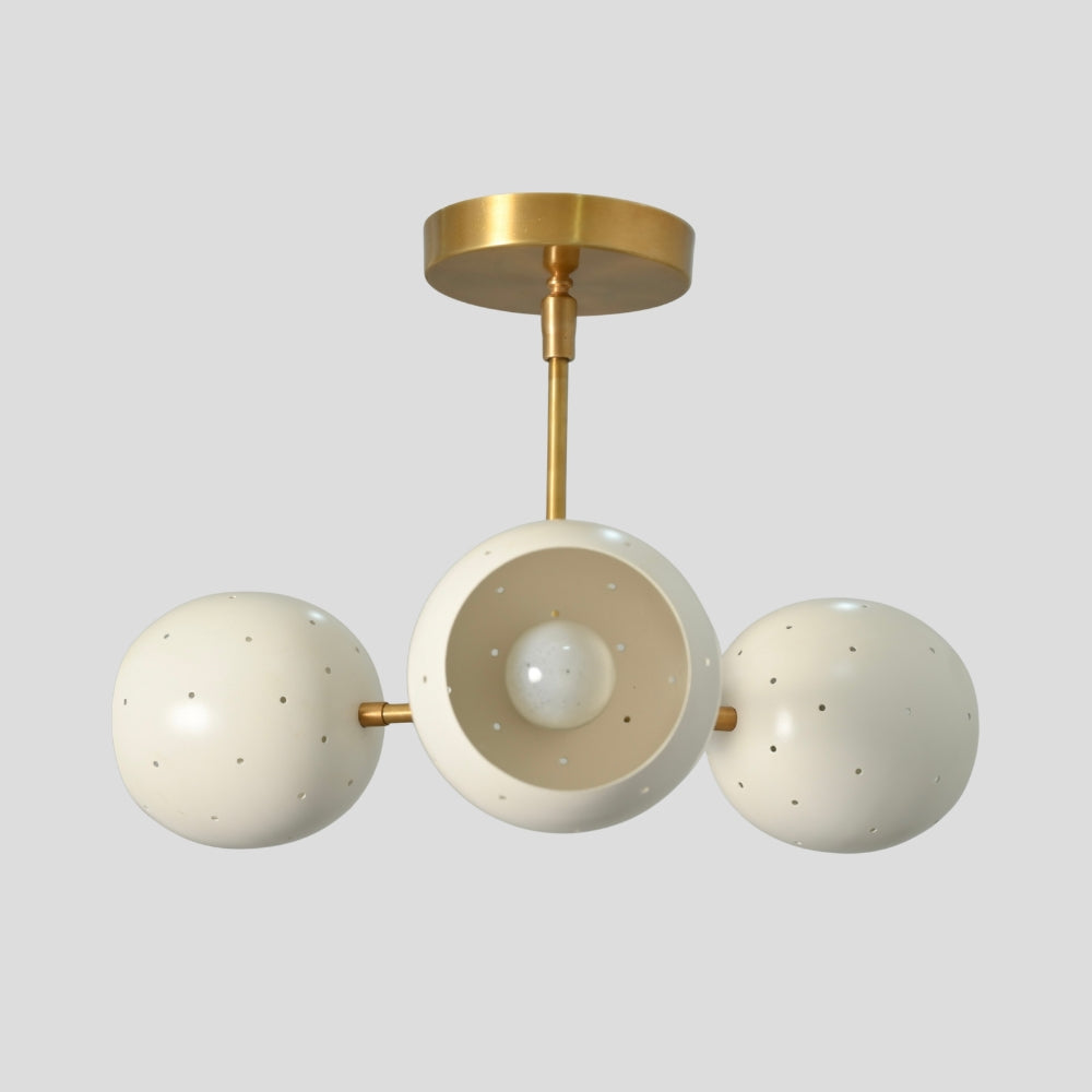 Semi Flush Mount 3 Light - White Ball Shade