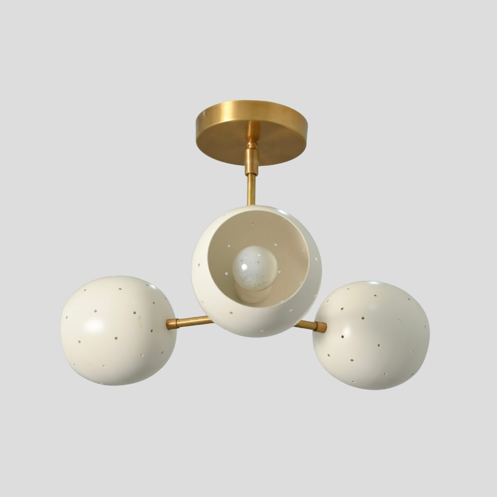 Semi Flush Mount 3 Light - White Ball Shade