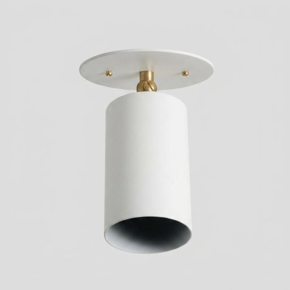 White Cylinder Semi Flush Mount - Articulated Ceiling Spot Light