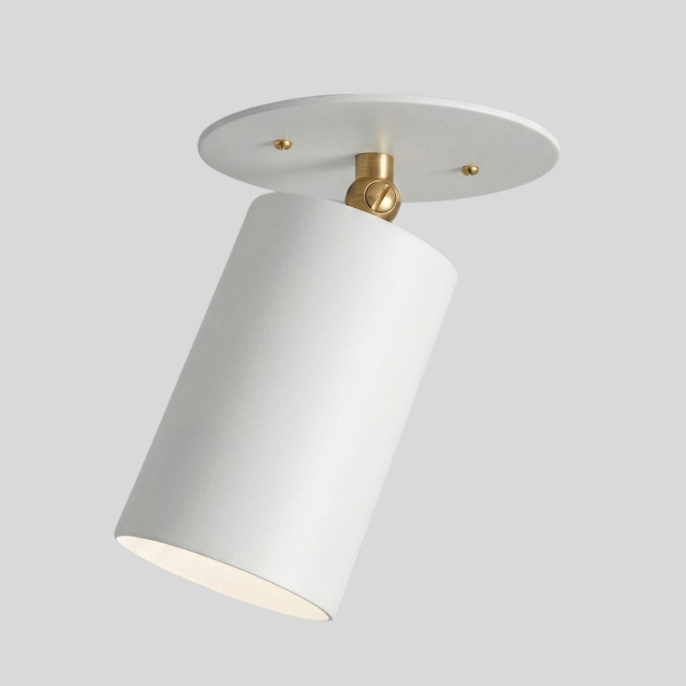 White Cylinder Semi Flush Mount - Articulated Ceiling Spot Light