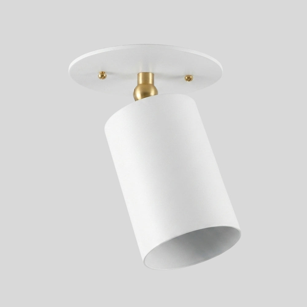 White Cylinder Semi Flush Mount - Articulated Ceiling Spot Light