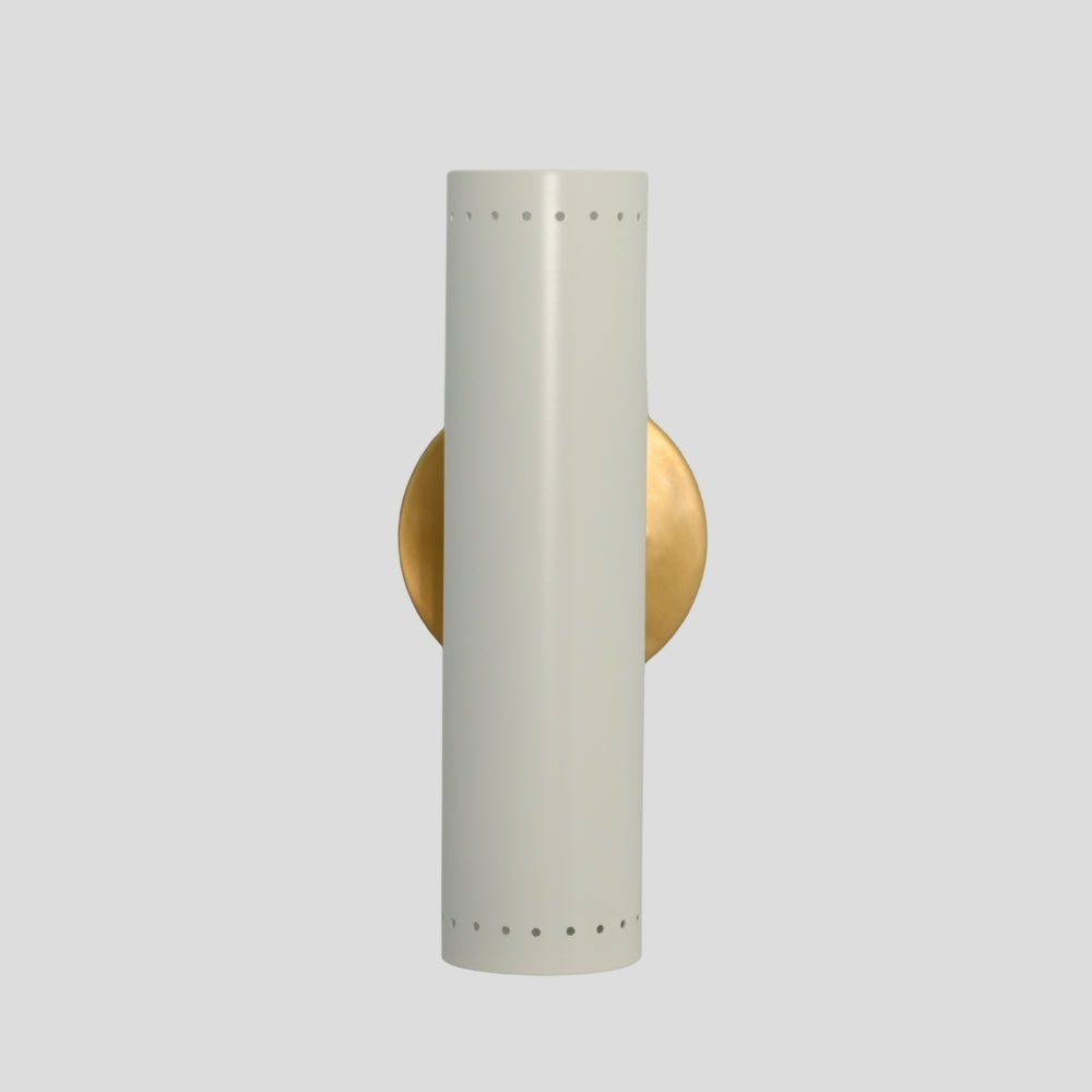 Cylinder Wall Sconce - Brass & White Wall Lamp