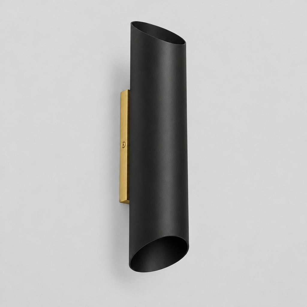 Up Down Wall Sconce, view from below, solid brass wall sconce by BrassBeam