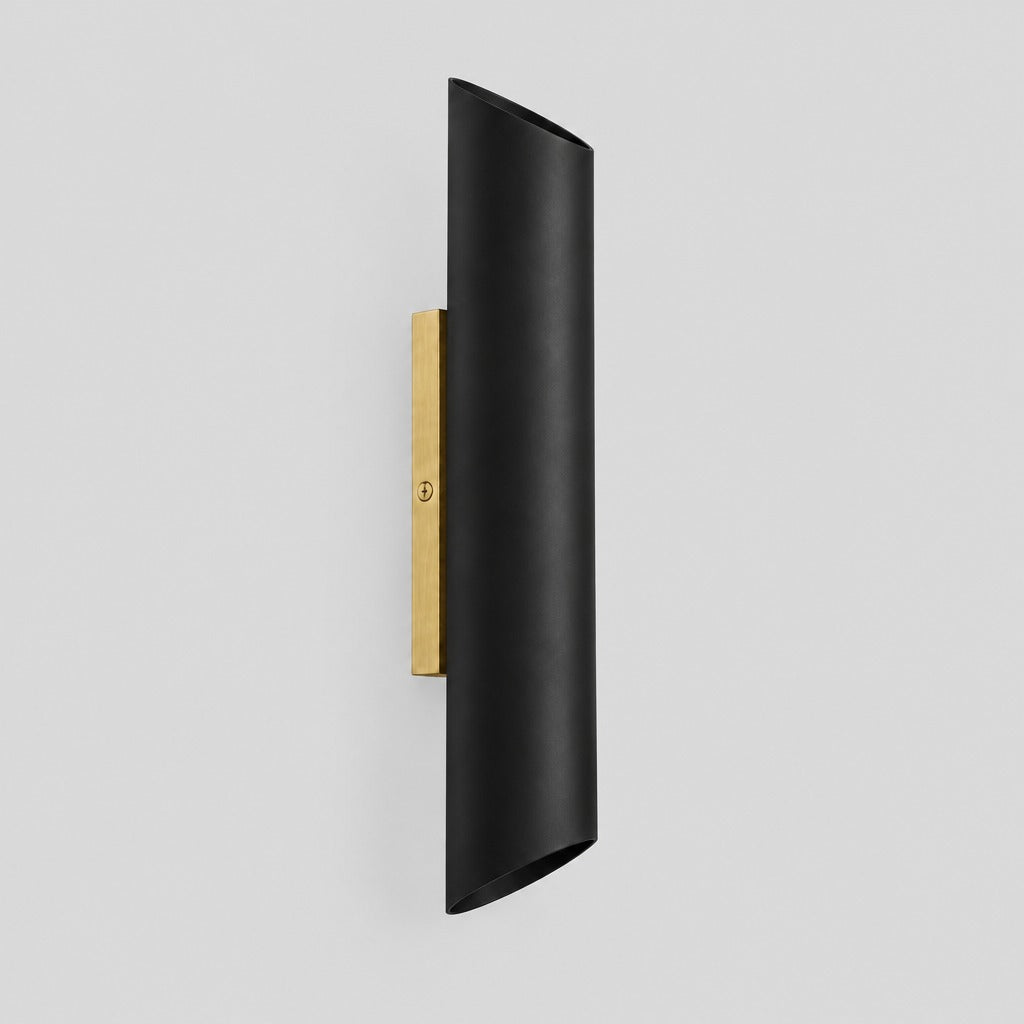 Up Down Wall Sconce, side view showing depth, solid brass wall sconce by BrassBeam