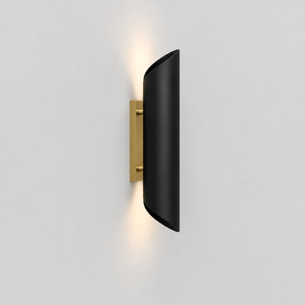 Butterfly Wall Sconce, side view showing depth, solid brass wall sconce by BrassBeam