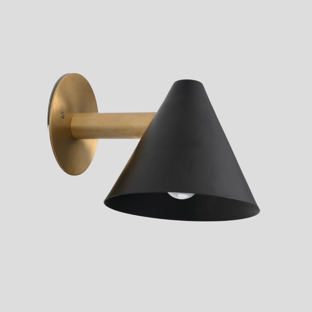 Minimalistic Sconce Wall Lamp - Cone Black Shade