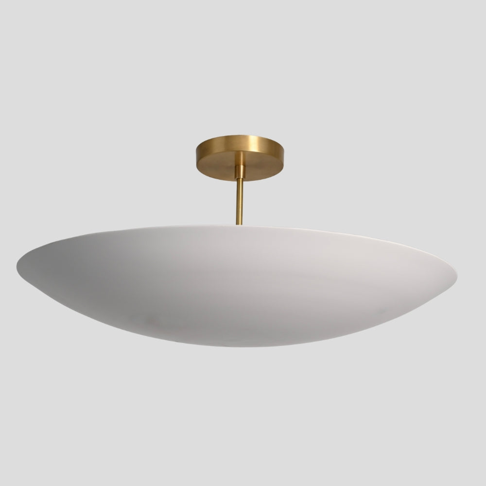 6 Light Ceiling Modern Brass Dome Chandelier - White Shade