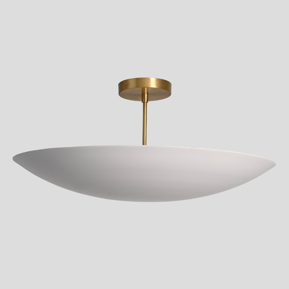 6 Light Ceiling Modern Brass Dome Chandelier - White Shade