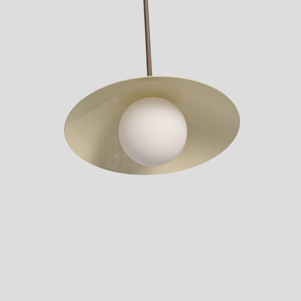 Dome Pendant Light Glass Globe - Cream Shade
