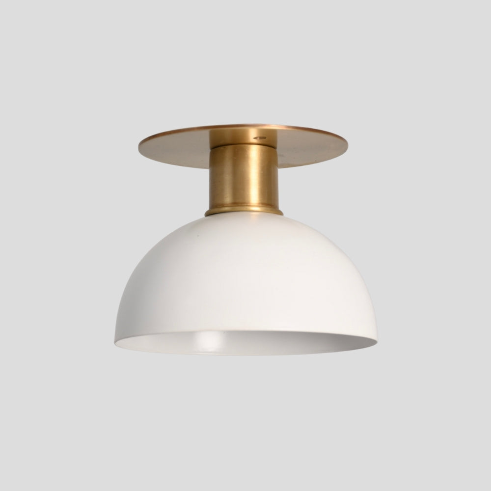 White Dome Shade - Semi Flush Mount Ceiling Light
