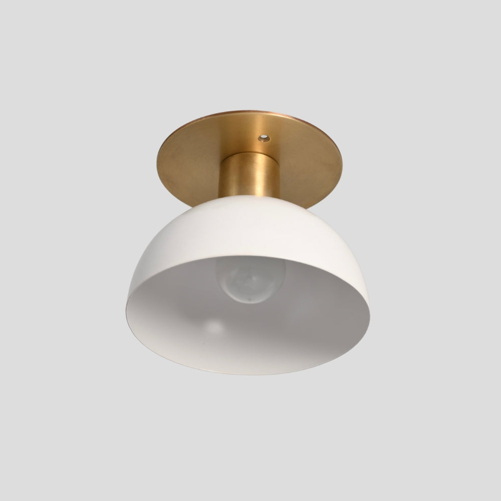 White Dome Shade - Semi Flush Mount Ceiling Light