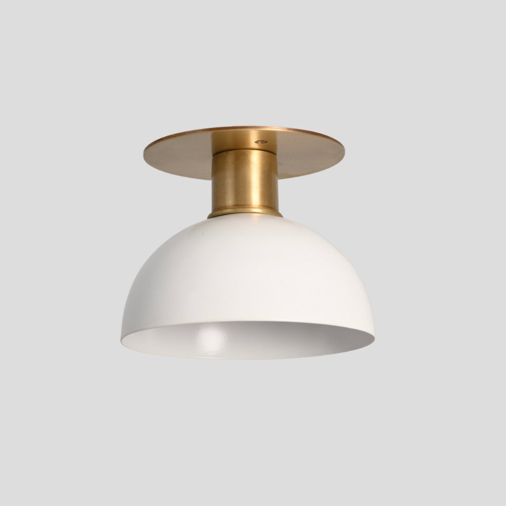 White Dome Shade - Semi Flush Mount Ceiling Light