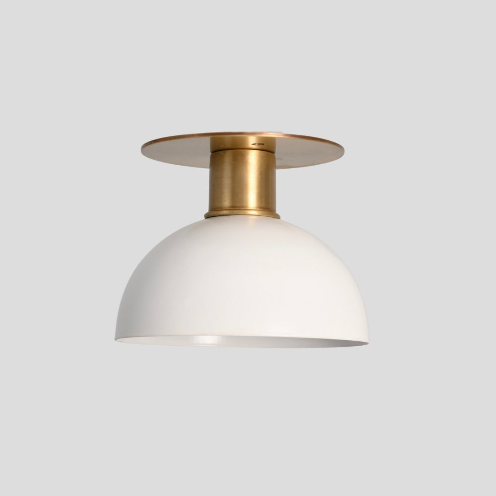 White Dome Shade - Semi Flush Mount Ceiling Light