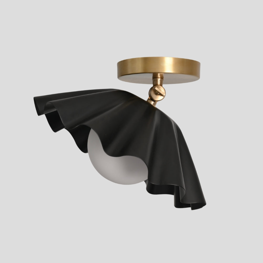 Adjustable Black Flush Mount Ceiling Light Glass Globe