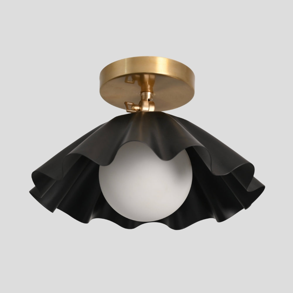 Adjustable Black Flush Mount Ceiling Light Glass Globe