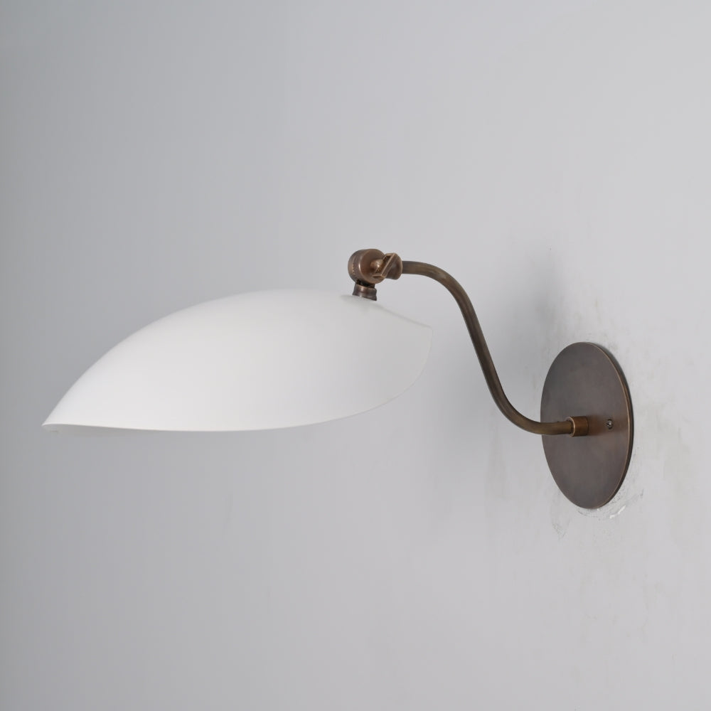 Downward Curved Wall Lamp - Matt White Shade