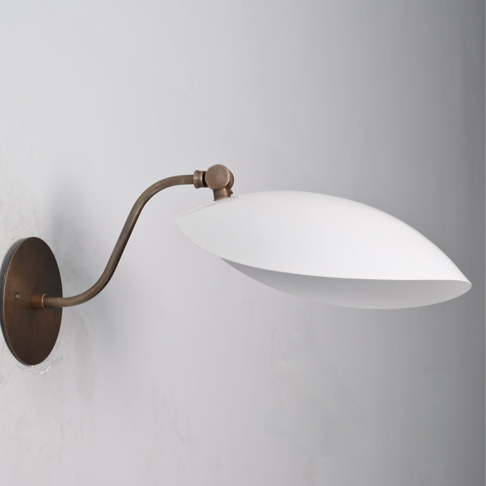 Downward Curved Wall Lamp - Matt White Shade