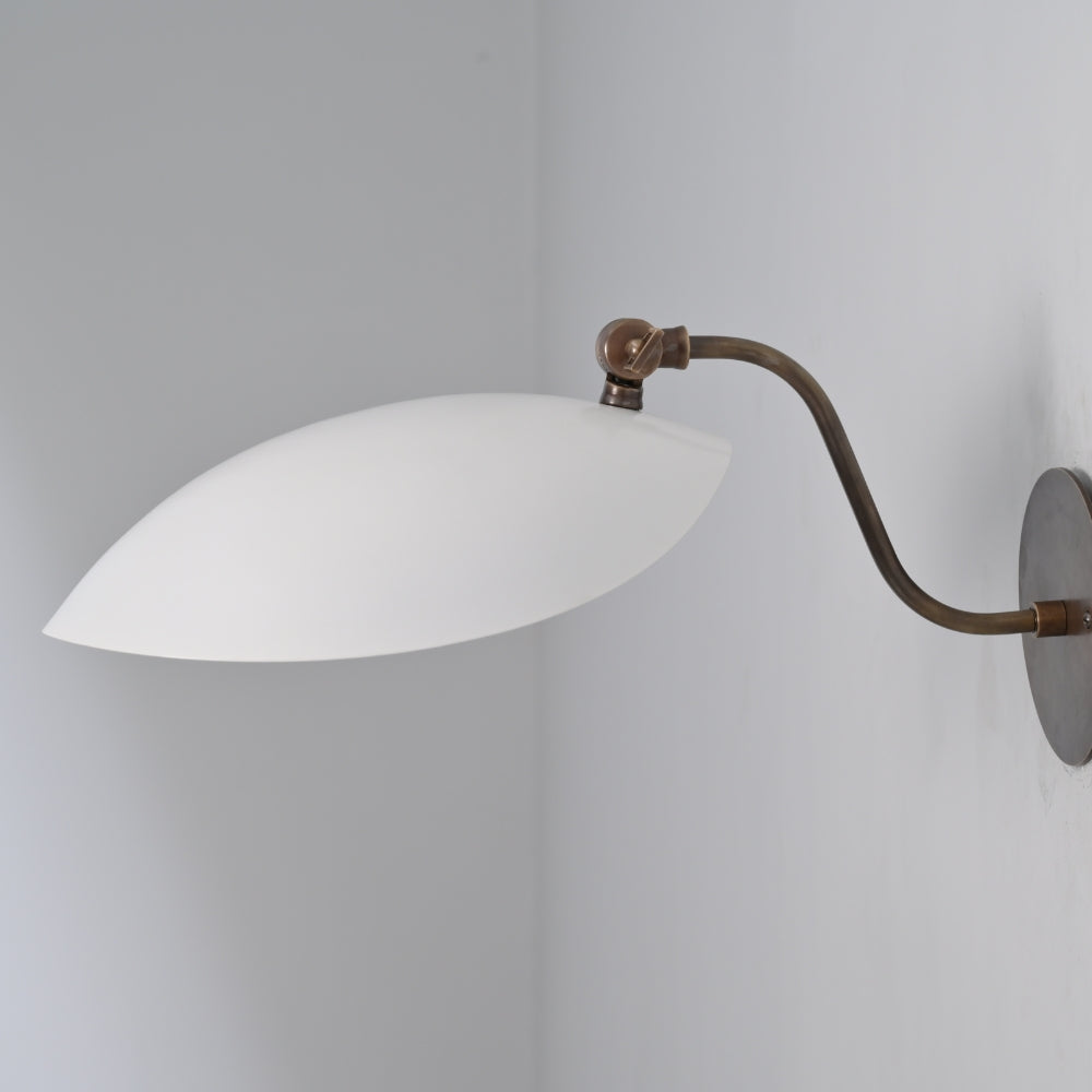 Downward Curved Wall Lamp - Matt White Shade