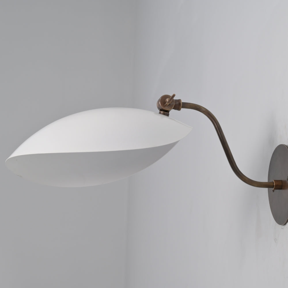 Downward Curved Wall Lamp - Matt White Shade
